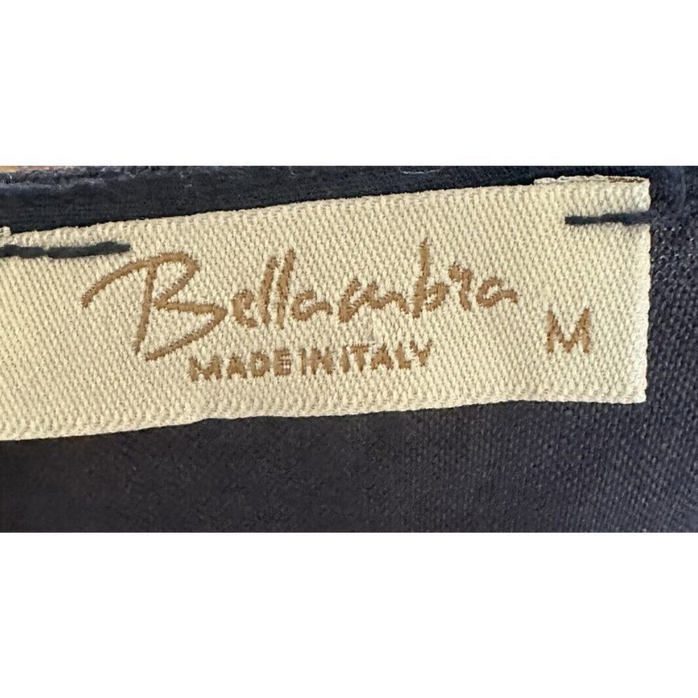 Bellambia Dress Linen Blue Eyelet Trim Italy Beach Boho Bow Lagenlook Coverup M - Picture 5 of 7